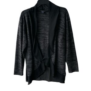 DEB  HEATHER GRAY LONG SLEEVE OPEN FRONT CARDIGAN SHEAR OUTER EDGING SIZE 2X